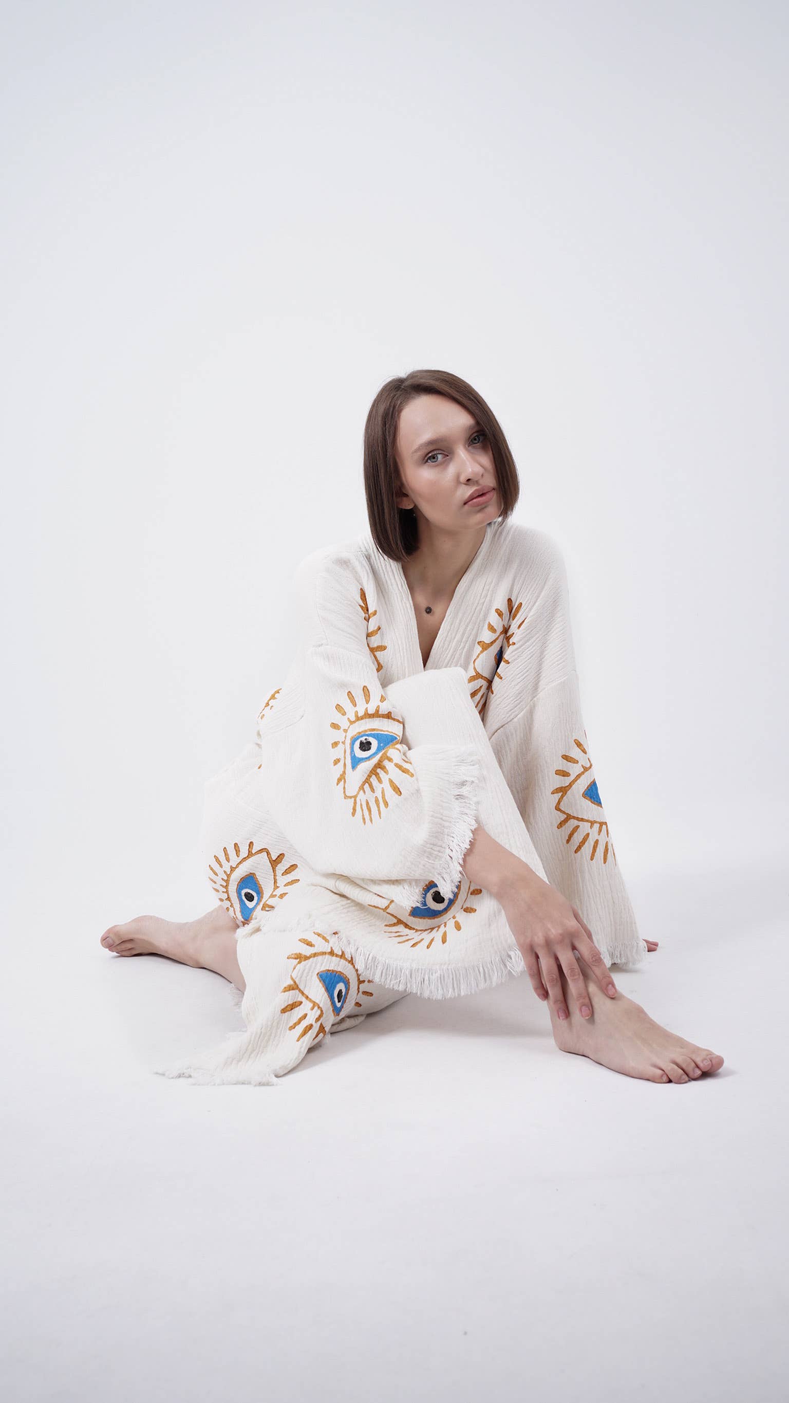 Bodho - Wholesale Kimono - Dames - Handgemaakte Boho Festival Kimono met Boze Oog, Boho Strandkleding13