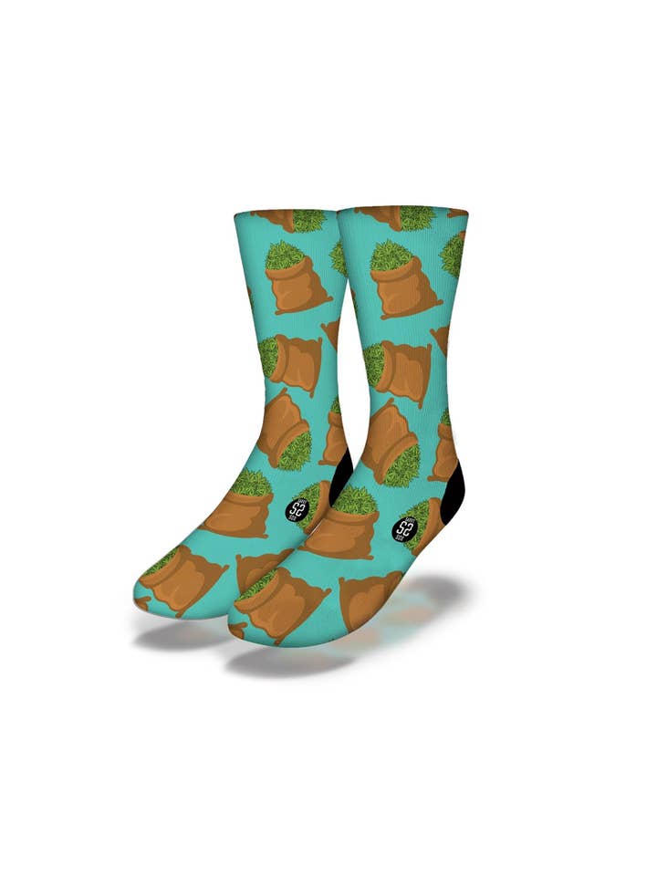 Teal BULK WEED BAGS Fun Weed Socks (Teal) for wholesale on Faire