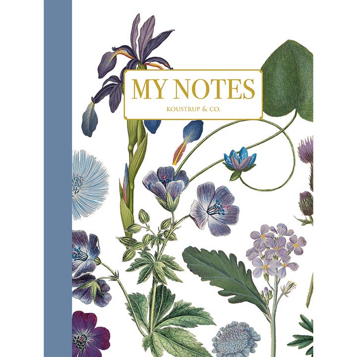 Koustrupco - Wholesale Notebook - Blue floral - Note Booklet - Made in Denmark1