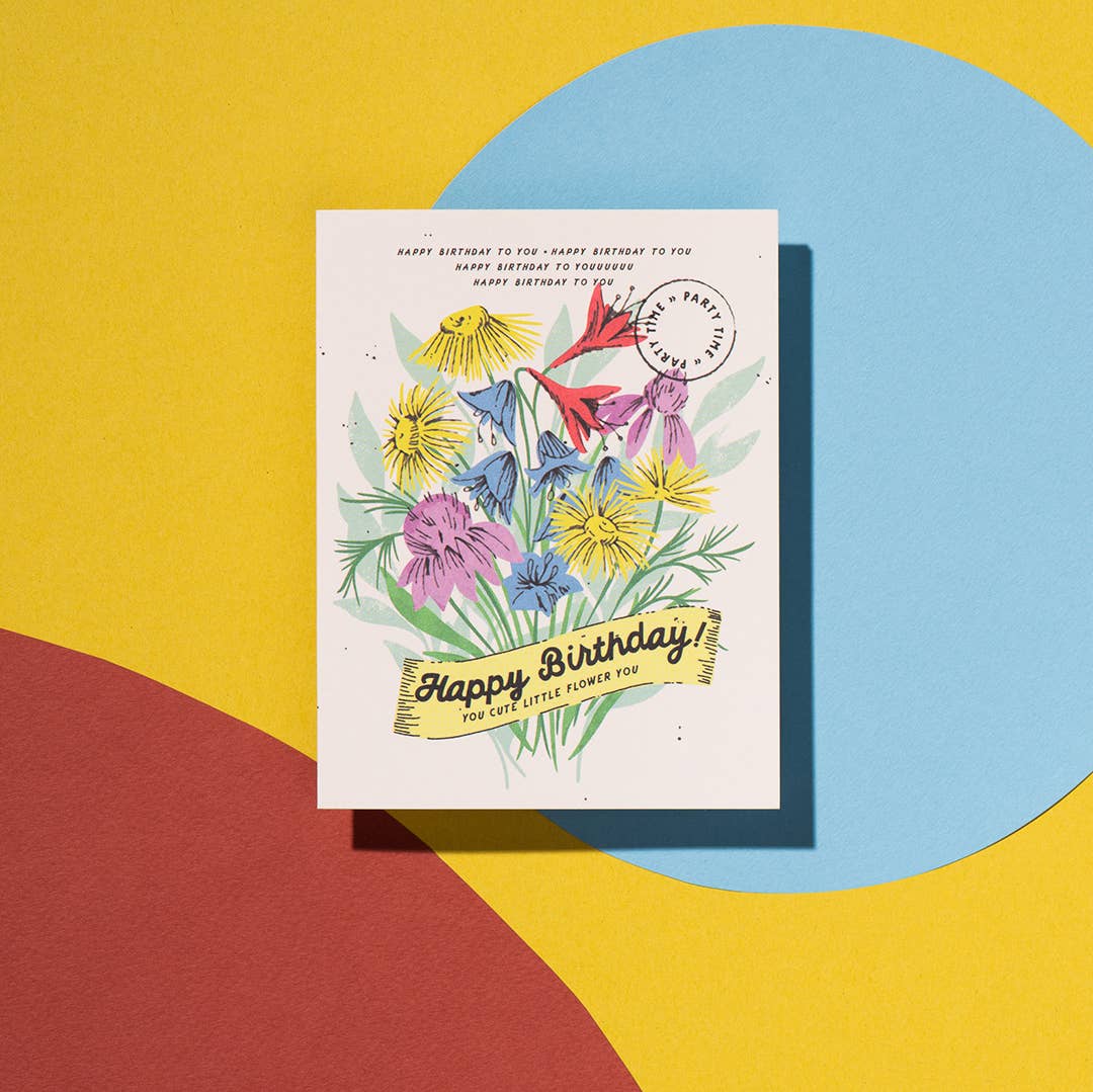 Red Cap Cards - Wholesale Birthday Card - Cute Little Flower birthday greeting card1