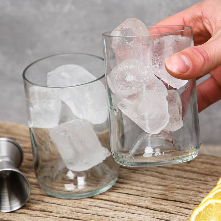 Umweltfreundliche, durchsichtige Becher (Paar) aus recycelten recycelten Gläsern für den Großhandel von SmoothEdge