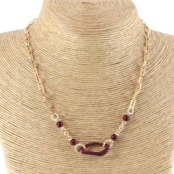 N24241 Collana piatta con ciondolo a catena in poliresina per la vendita all'ingrosso da parte di Pretty Persuasions