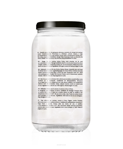 Diet Food - Vendita all'ingrosso Olio da cucina - Olio di cocco biologico extra vergine 1000 ml1