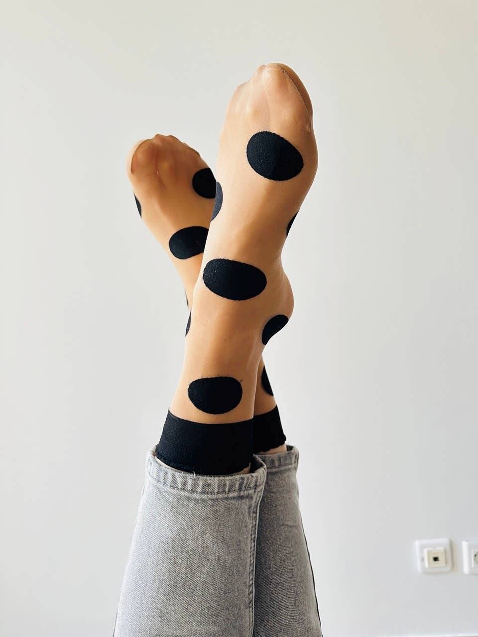 sockette - Wholesale Socks - Women's - Black XXL polka dot novelty sock Isabelle0