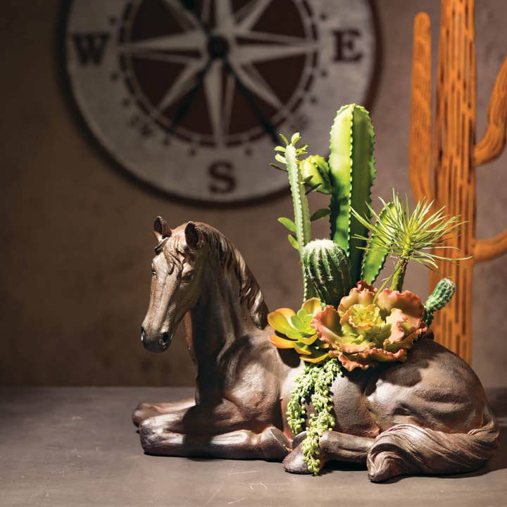 Sullivans Home Decor - Wholesale Planter Box - Resting Horse Planter