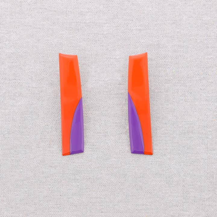 Sonata - Wholesale Snap Jewelry - Steel Earrings Enamel Shape