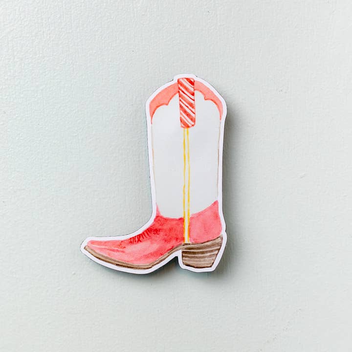 Peppermint Christmas Cowboy Boot Magnet for wholesale by kathyphantastic