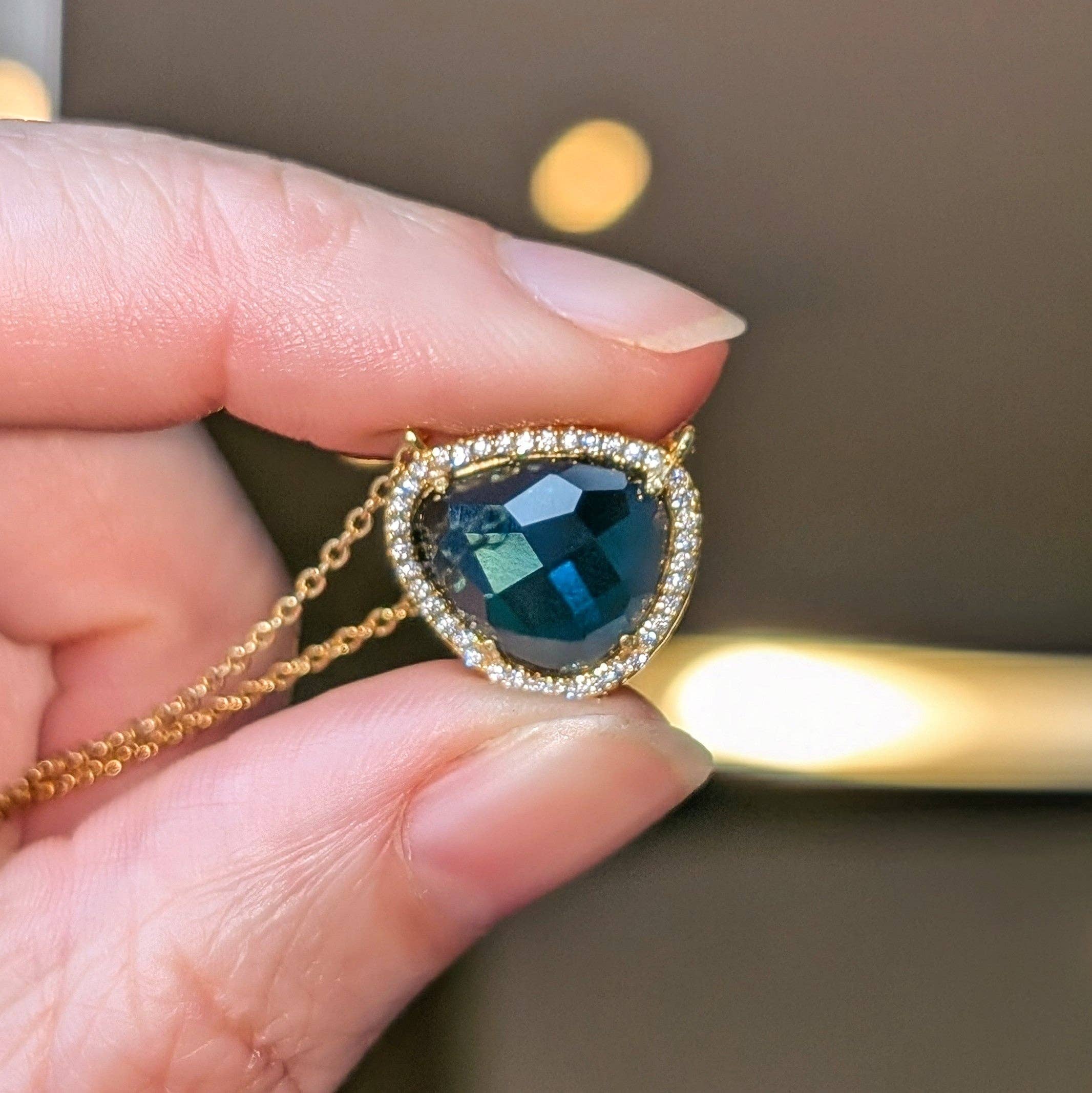 Kamaria Jewelry - Wholesale Pendant/Charm Necklace - Marina Lab Created Gemstone Necklace With Crystals5