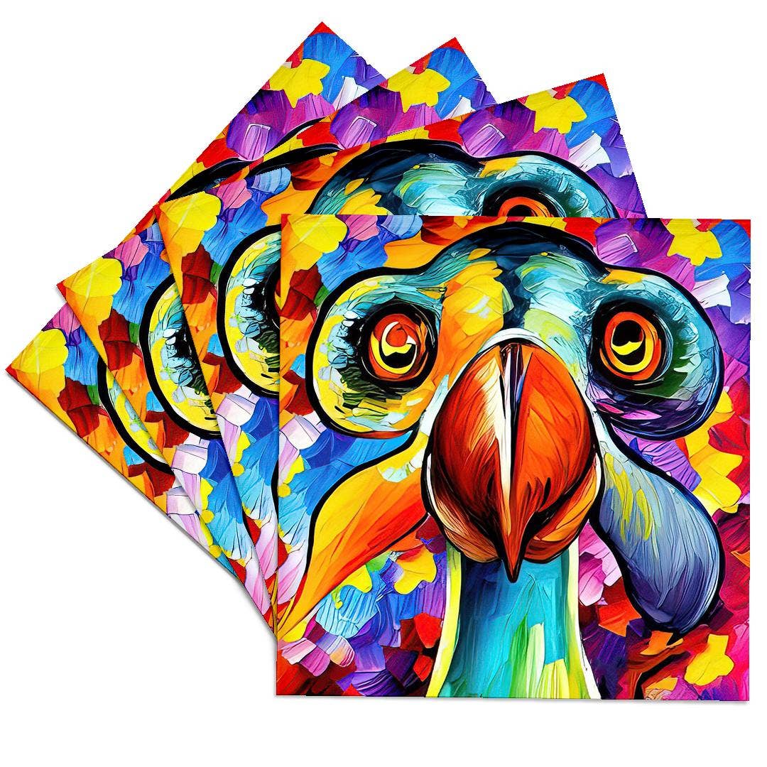 3dRose - Wholesale Coasters - 3dRose, Colorful dodo bird portrait. Funny digital oil painting gift, card, Coaster0