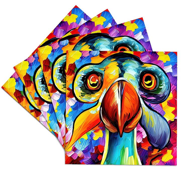 3dRose - Wholesale Coasters - 3dRose, Colorful dodo bird portrait. Funny digital oil painting gift, card, Coaster