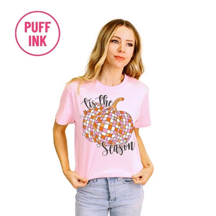 Tis the Season Disco Pumpkin T-Shirt for wholesale by Jane Marie