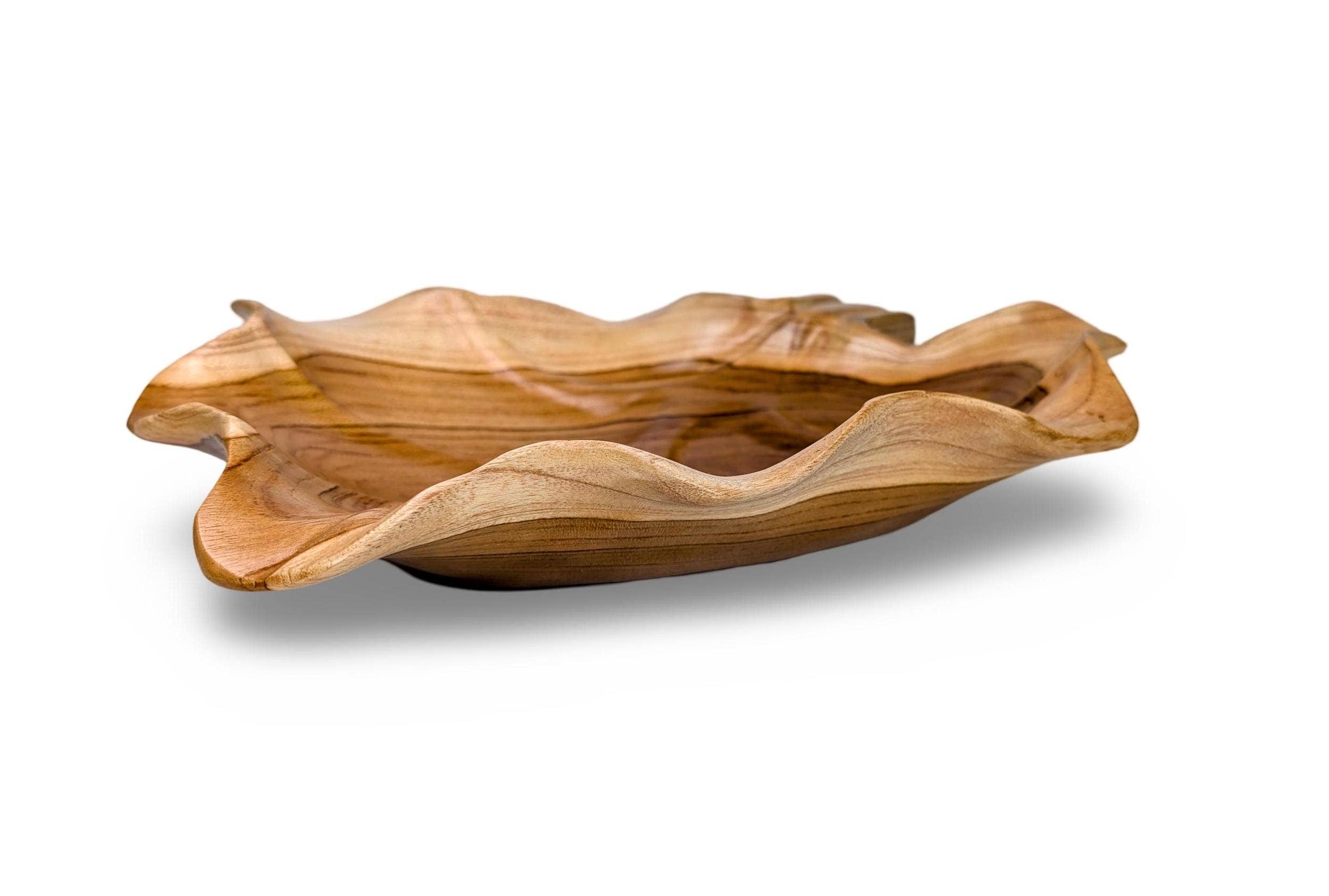 baligood - Wholesale Serve Bowl - WOOD CENTERPIECE BOWL, Wood Table Bowl, Wood Centerpiece, Teak Fruit Plate, Teak4