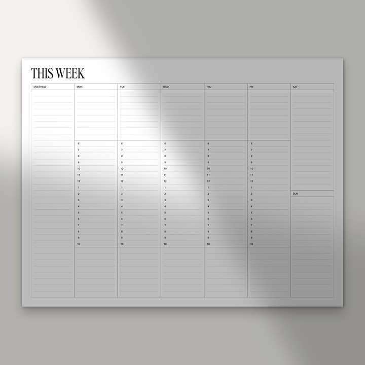 Weekly DeskPad | Hourly for wholesale by Rosie Papeterie