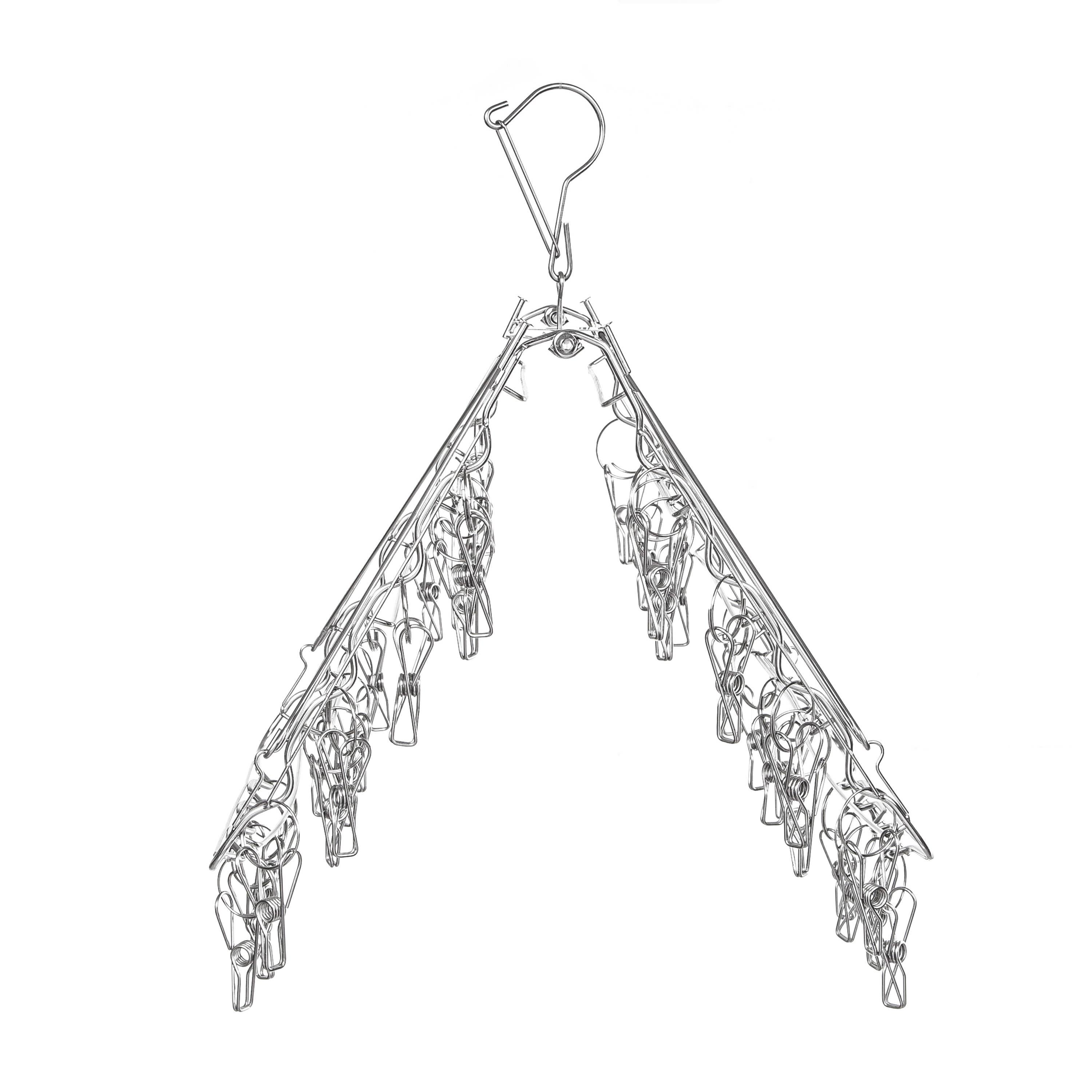 EcoLuxe Living - Wholesale Clothes hangers - Silver Stainless Steel Foldable Peg Hanger3