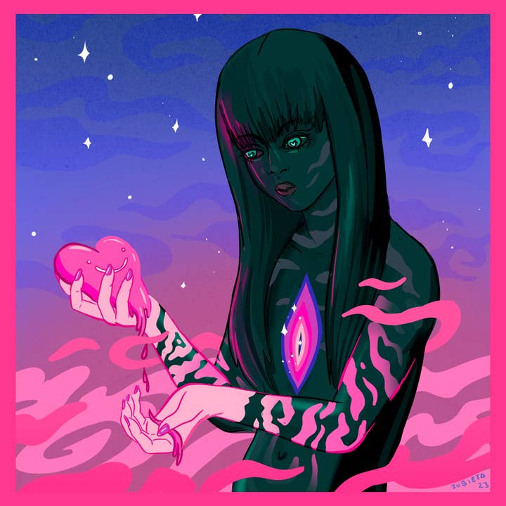 Self Love Surreal Art Print: Shadow Ally Giclee Illustration for wholesale by Zubieta Illustration