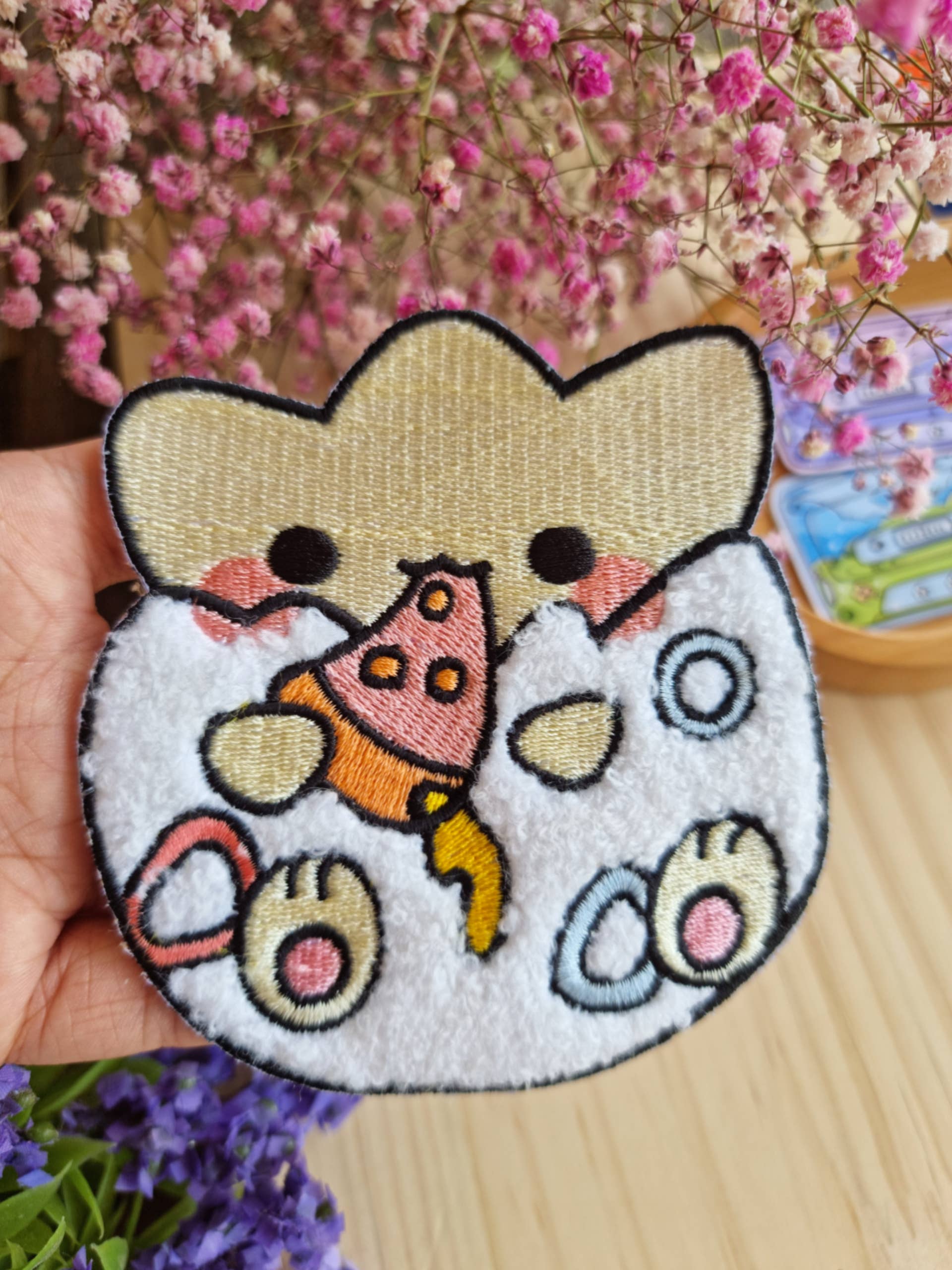 Wholesale Togepi Pizza Iron On Embroided Patch for your shop – Faire UK