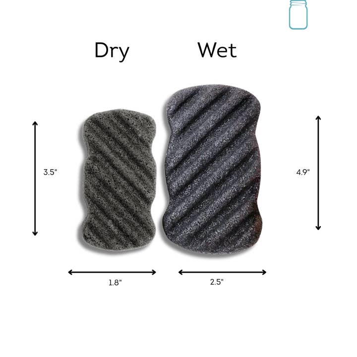 The Green Jar - Wholesale Bath Pouf/Sponge - Konjac Shower Sponge | Charcoal1