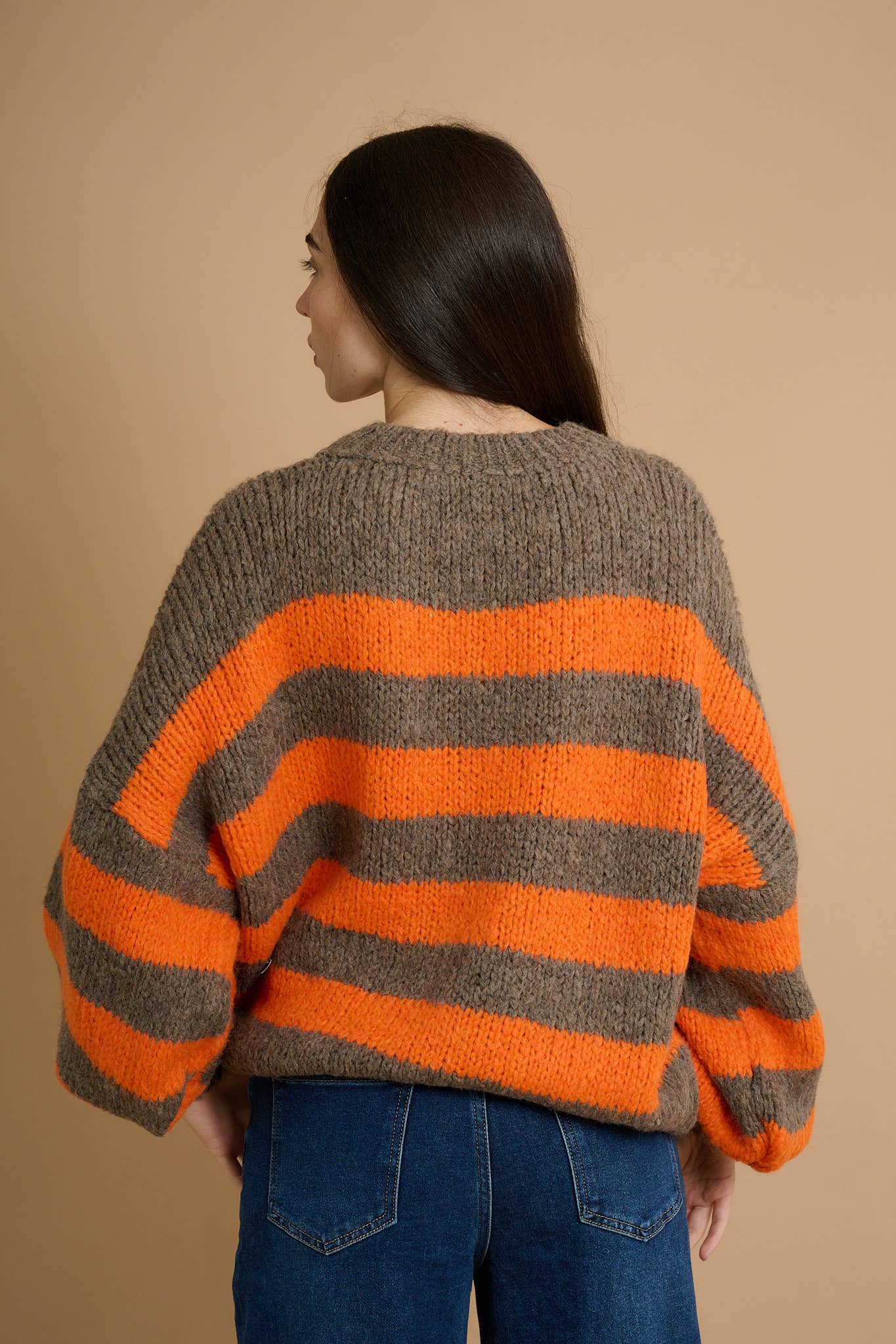 AMELÉ - Wholesale Knit Sweater - Women's - Soft striped sweater2
