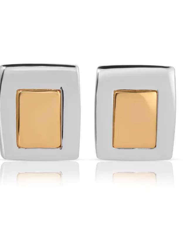 Gerahmt — Ohrstecker — Zweifarbiger Ohrring für den Großhandel von HoopLa