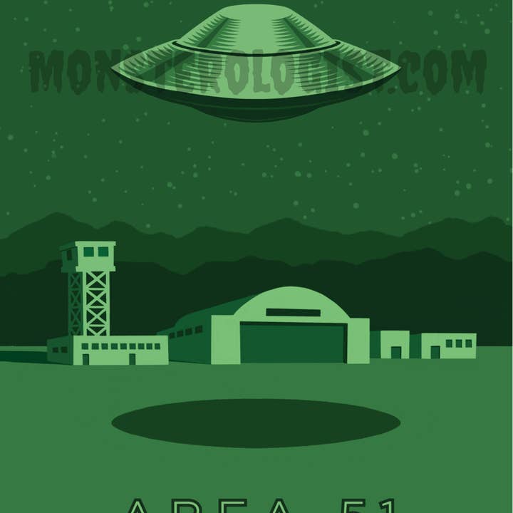 Area 51, Nevada travel postcard 4x6 print for wholesale by Monsterologist