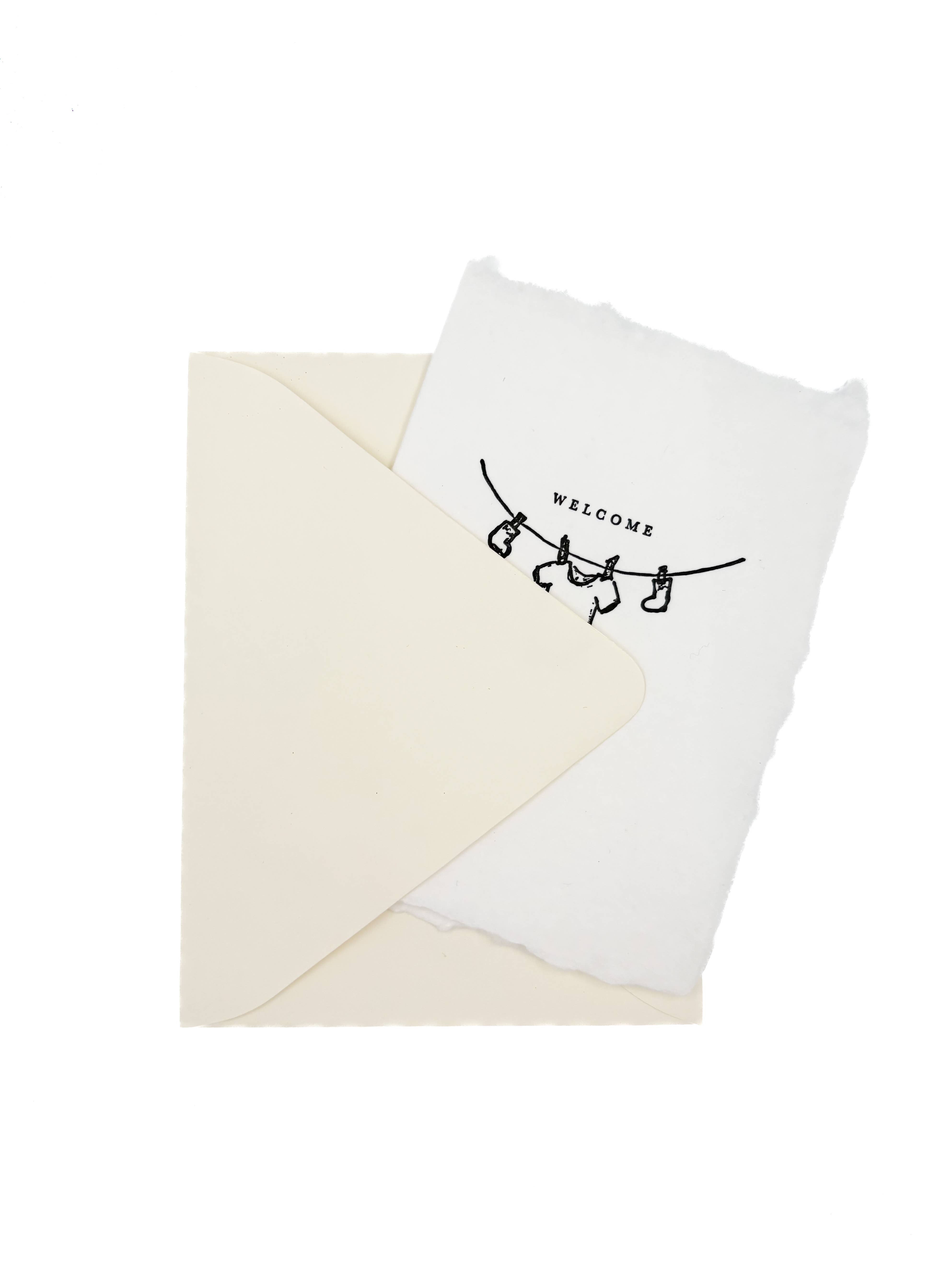 farmette - Wholesale Baby Card - welcome baby clothesline card1