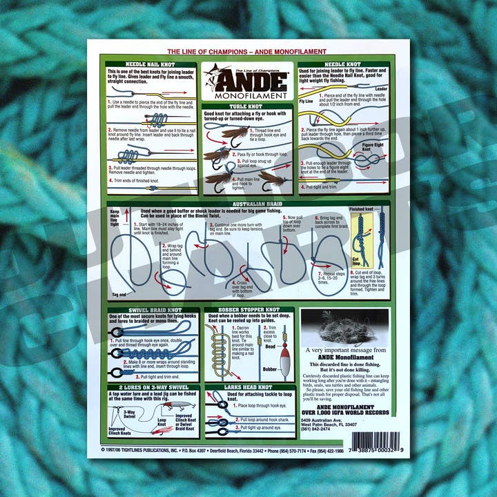 Outdoor Charts - Wholesale Sporting Accessories - Fishermen's Knot Tying Chart #3 (Pro-Fisherman)1
