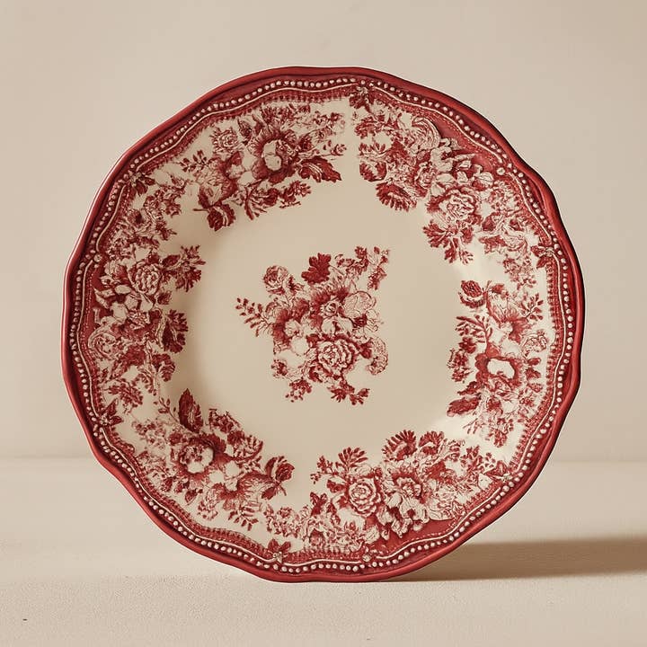 Faustine pink porcelain plate 26cm for wholesale by Novastyl