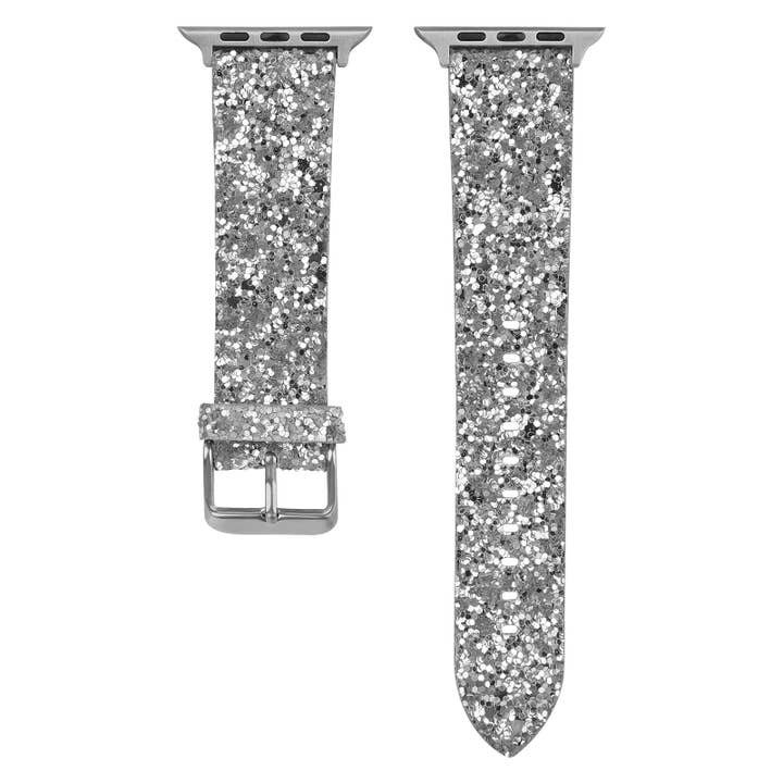 ShopTrendsNow – Großhandel Uhrenarmband – Damen – Glänzendes Glitzer-Leder Apple Watch Partyband Silvester