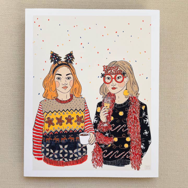 Impression artistique d'un pull de Noël laid pour la vente par Tamara Martin