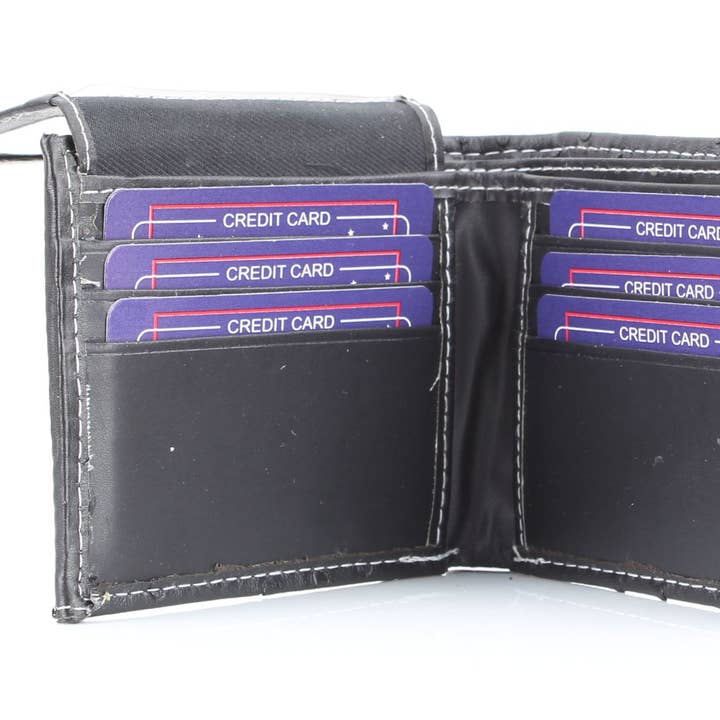 Leather Impressions Inc – wholesale Wallet - Men’s – American Bison Vegan Concho Bifold w Shotgun Shell Medallion12