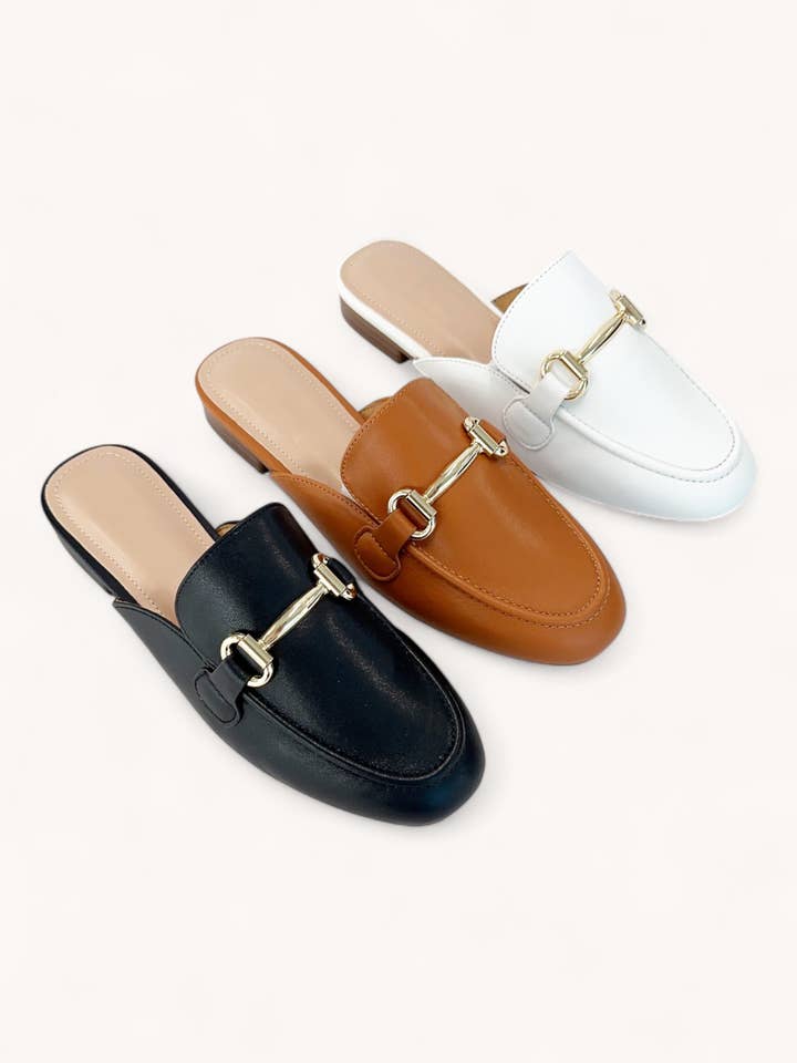 DANICA-29 HORSEBIT EMBELLISHED SLIP-ON MULE LOAFERS for wholesale by CCOCCI