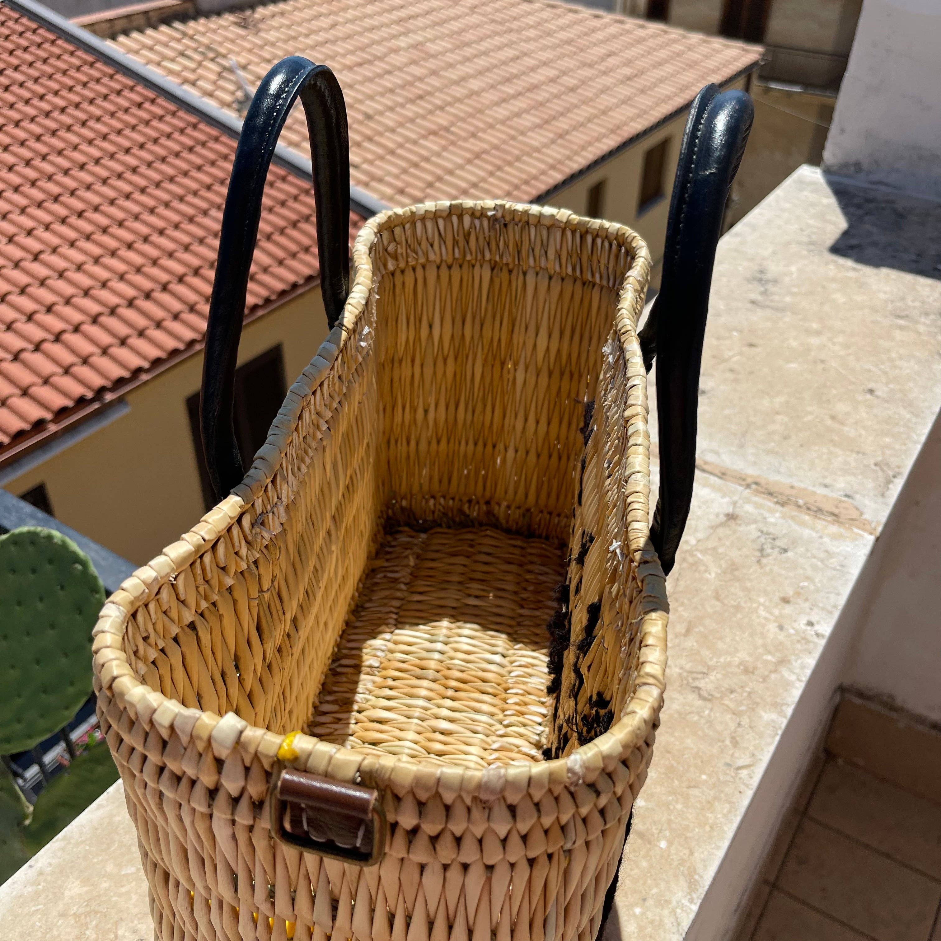 Oriana Lamarca Designs - Wholesale Tote Bag - Women's - CIAO Black Leather Handle Reed Bag2