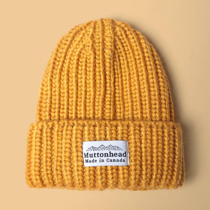 Berretto per bebè Nordic Knit - Senape per la vendita all'ingrosso da parte di Muttonhead