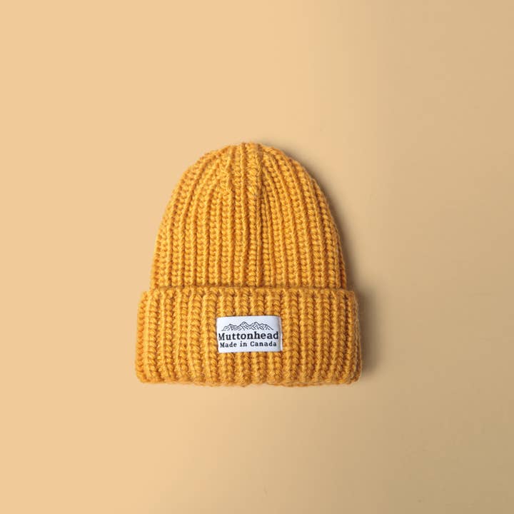 Nordic Knit Baby Toque - Mustard for wholesale by Muttonhead