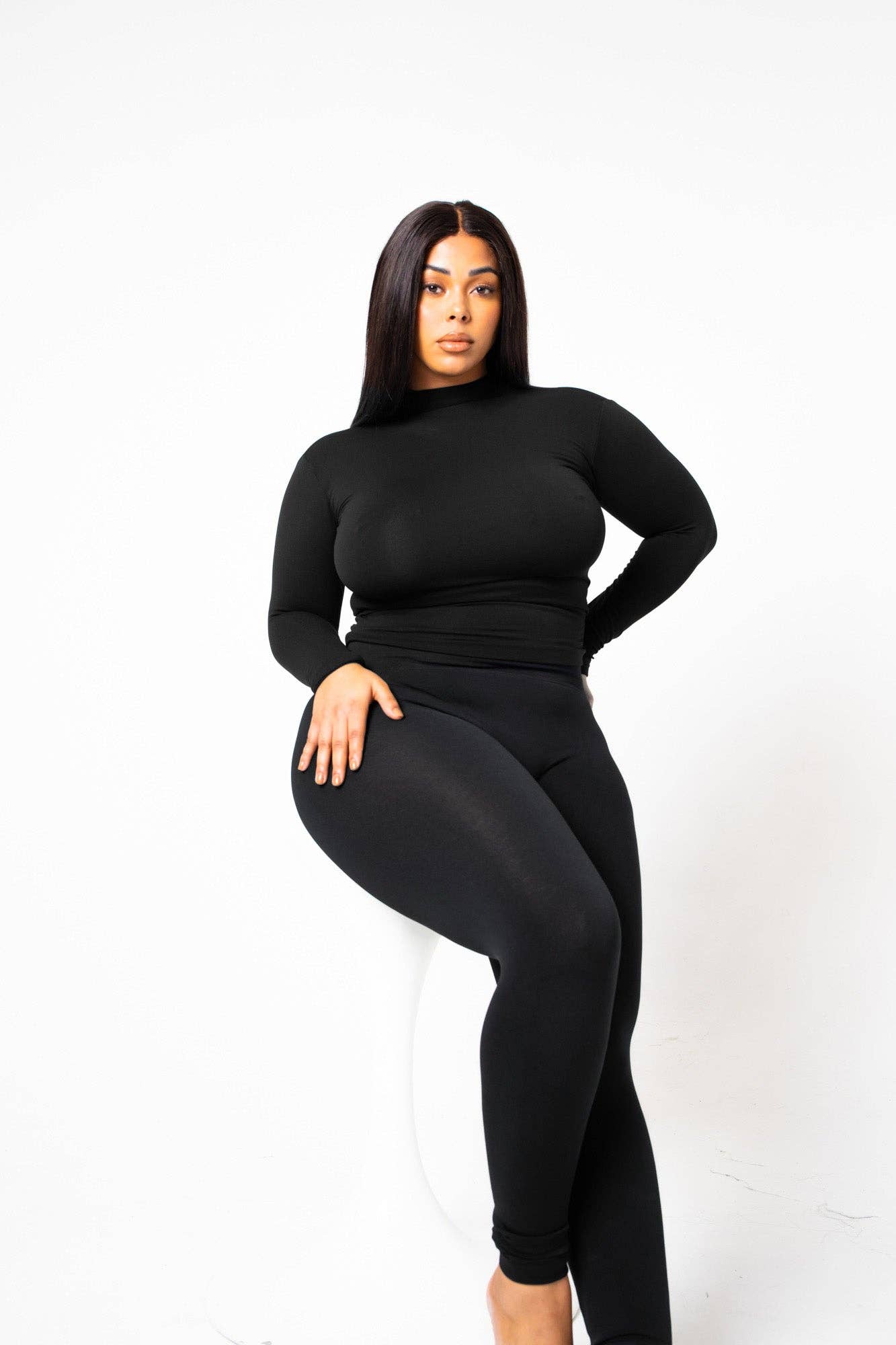 Babes – wholesale Athletic/lounge leggings – Women's – The Yoga Tummy Control Legging (black)3