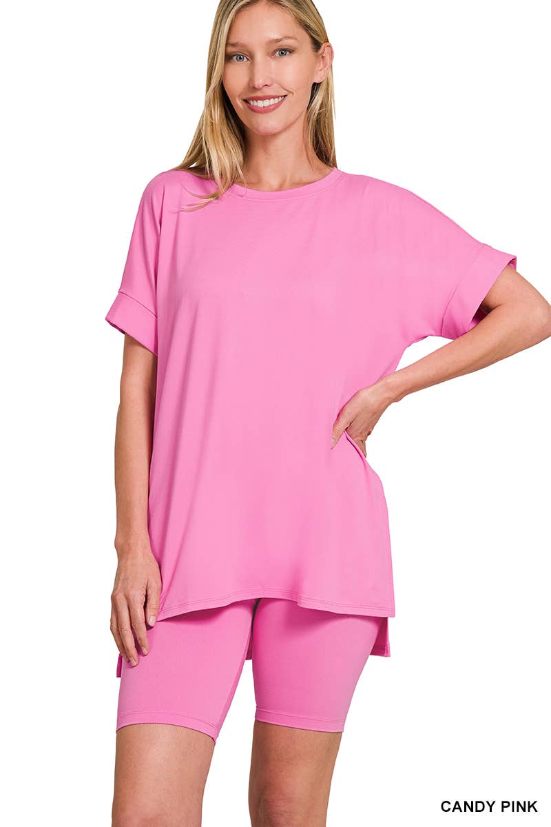 42POPS – wholesale Mjukisset – Dam – .Mikrofibertopp & Bikershorts 2-delat set48