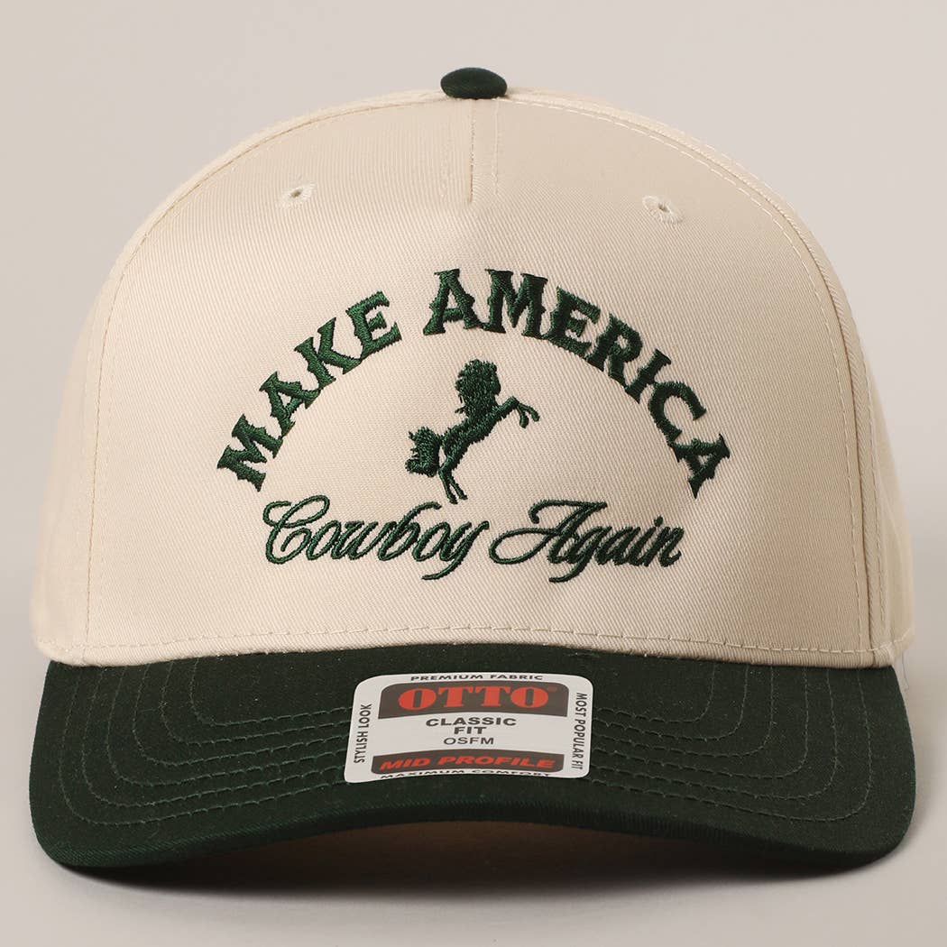 Fashion City - Wholesale Trucker Hat - Unisex - MAKE AMERICA COWBOY AGAIN Embroidered Trucker Hat1