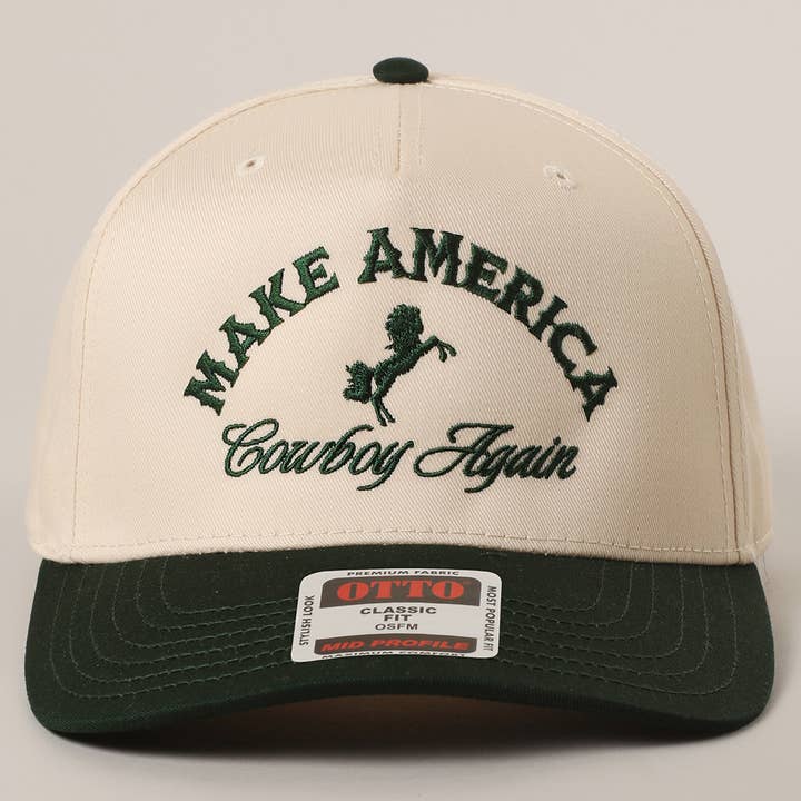 Fashion City - Wholesale Trucker Hat - Unisex - MAKE AMERICA COWBOY AGAIN Embroidered Trucker Hat1