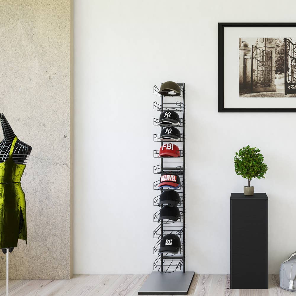 Specialty Store Services - Wholesale Retailer Display Stand/Case - Single Sided 12 Pocket Baseball Cap Floor Hat Display Rack6