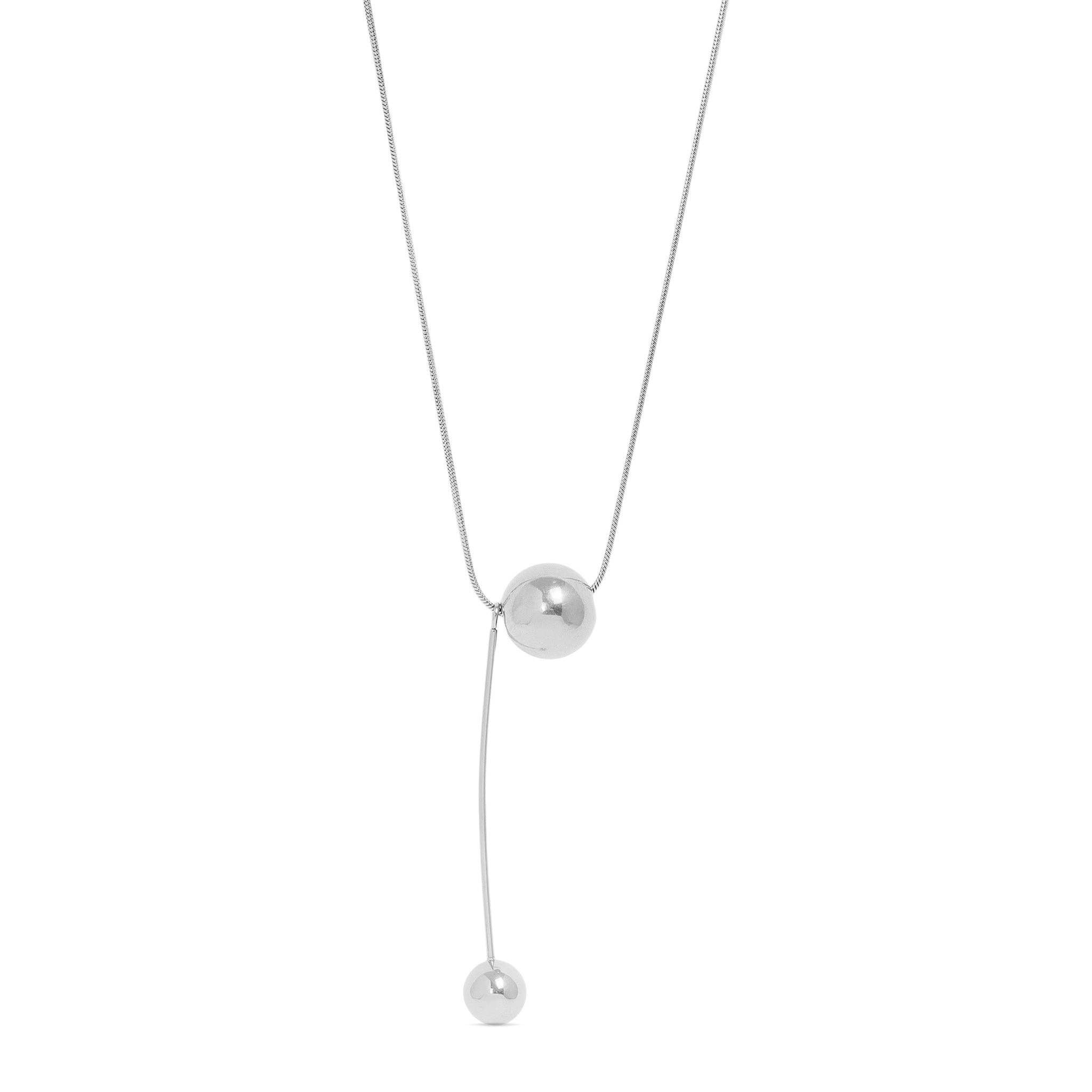 WJW - Wholesale Pendant/Charm Necklace - 18K Gold PVD Stainless Steel Snake Chain Ball Pendant Necklace1