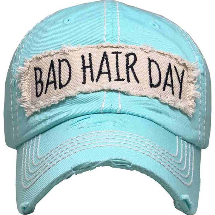 BAD HAIR DAY Washed Vintage Baseball Cap for wholesale by Madeline Love
