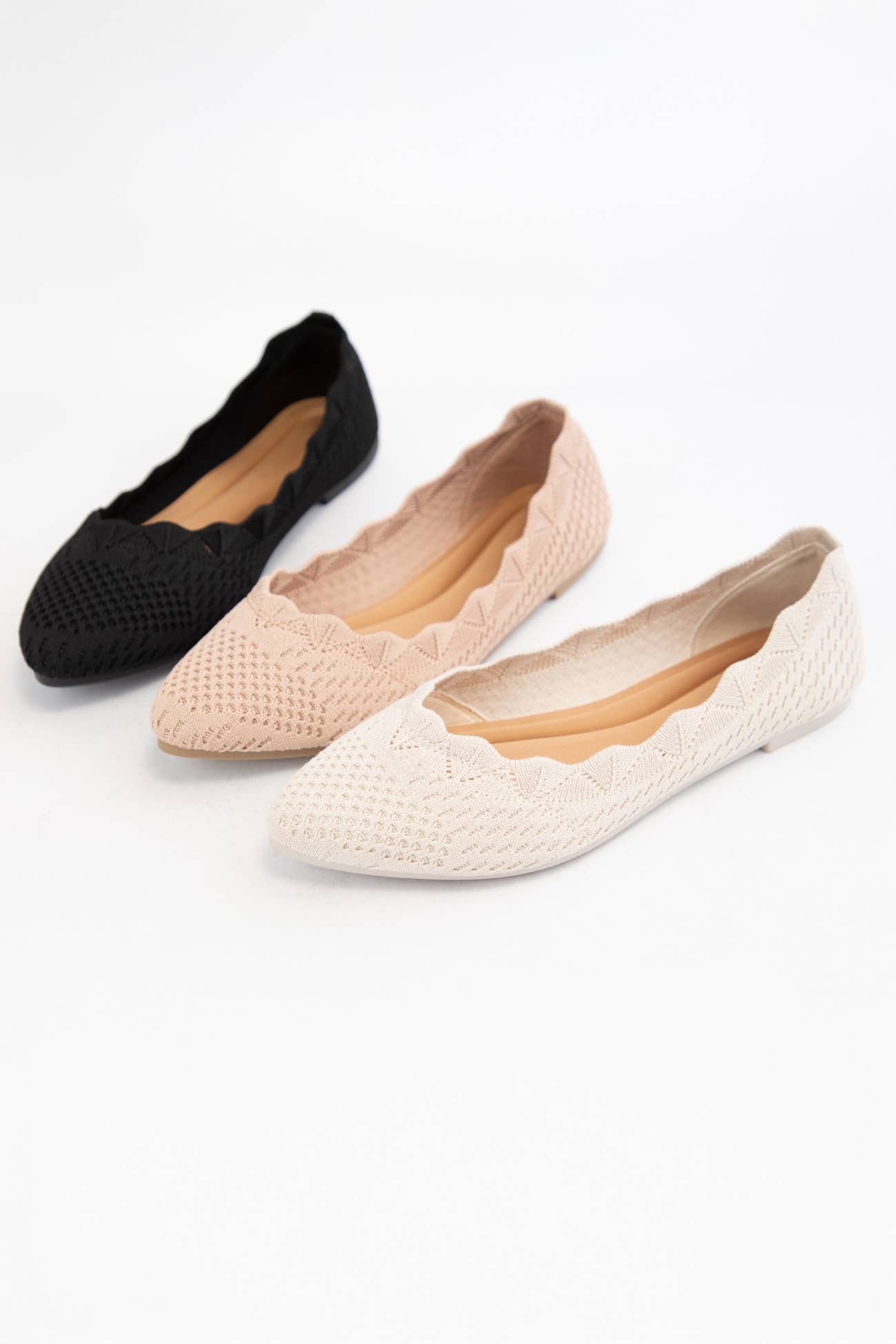 CCOCCI - Vendita all'ingrosso Ballerine - Donna - BALLETTINE IN TESSUTO LAVORATO A MAGLIA CON BORDO A CONCHIGLIA KOSTA3