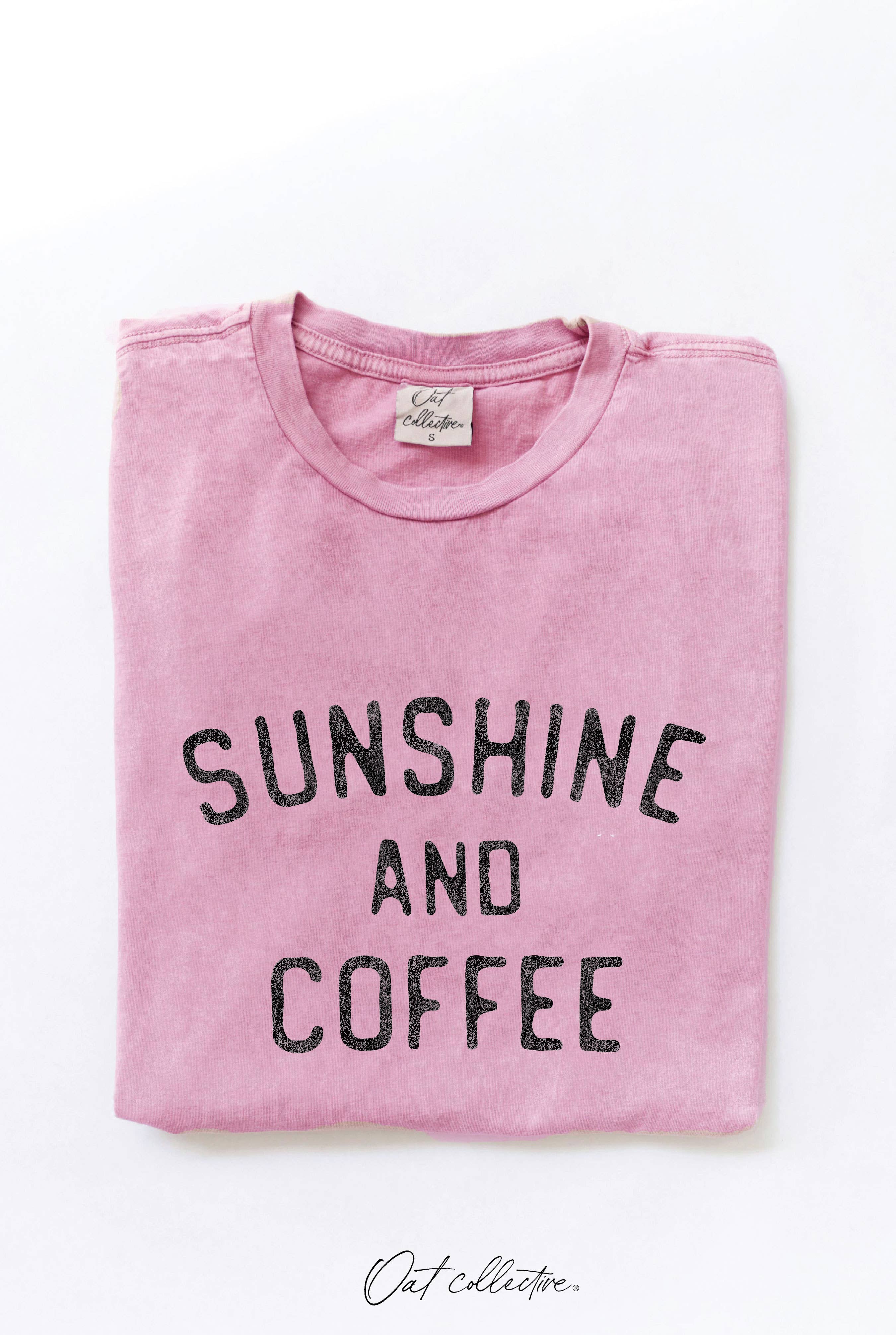 OAT COLLECTIVE - Wholesale Screen Printed T-Shirt - Women's - SUNSHINE AND COFFEE Mineral Graphic Top 15