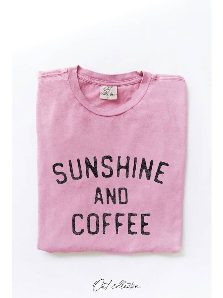 OAT COLLECTIVE - Wholesale Screen Printed T-Shirt - Women's - SUNSHINE AND COFFEE Mineral Graphic Top 15