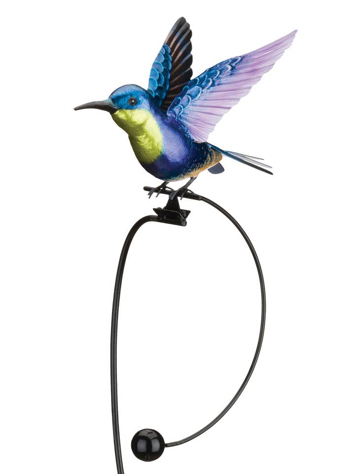 Rocker Hummingbird Stake - Woodnymph for wholesale by Regal Art & Gift