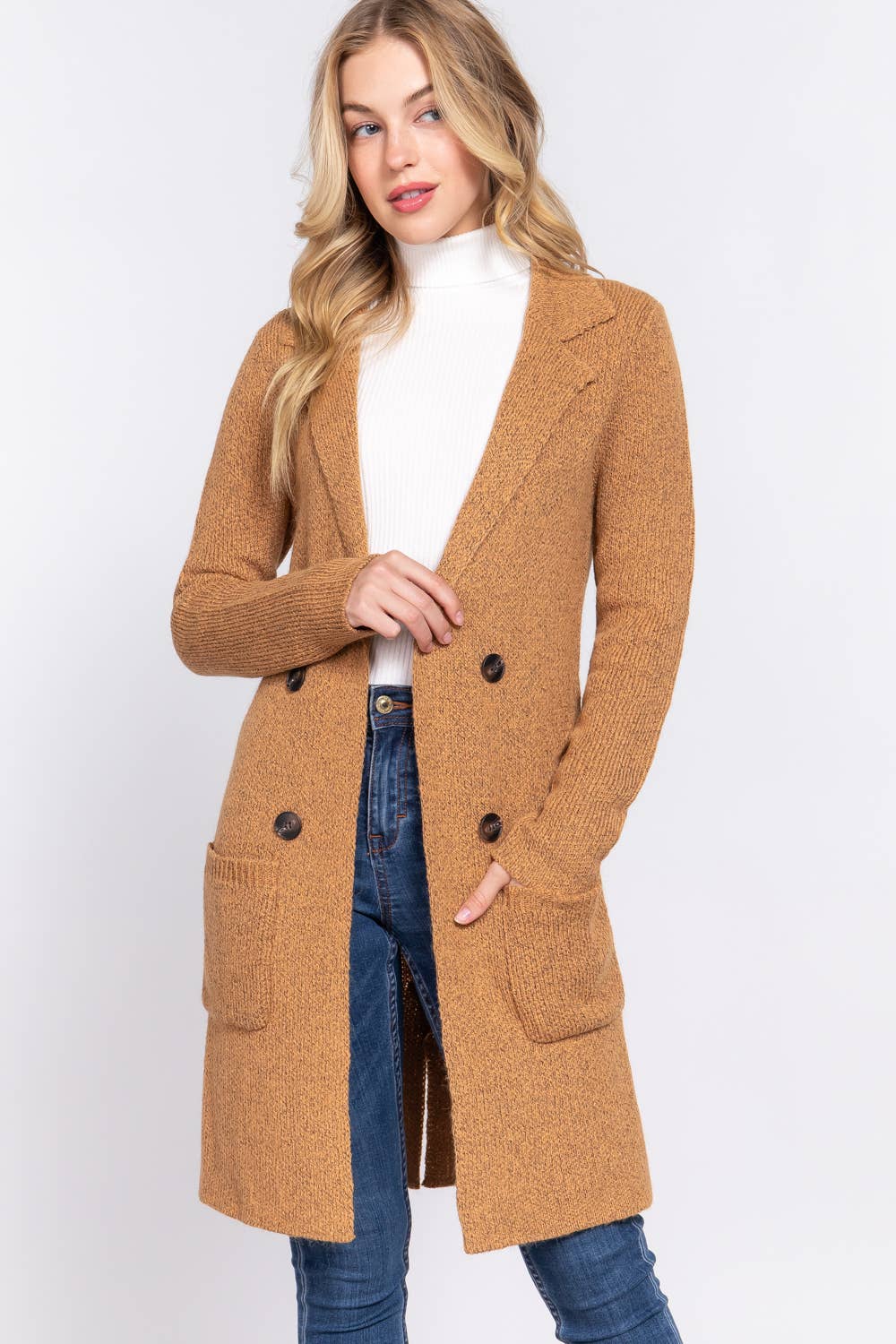 42POPS - Wholesale Peacoat - Dames - ,,._ Getailleerd Dubbelknoops Vestjas Cardiganjas15
