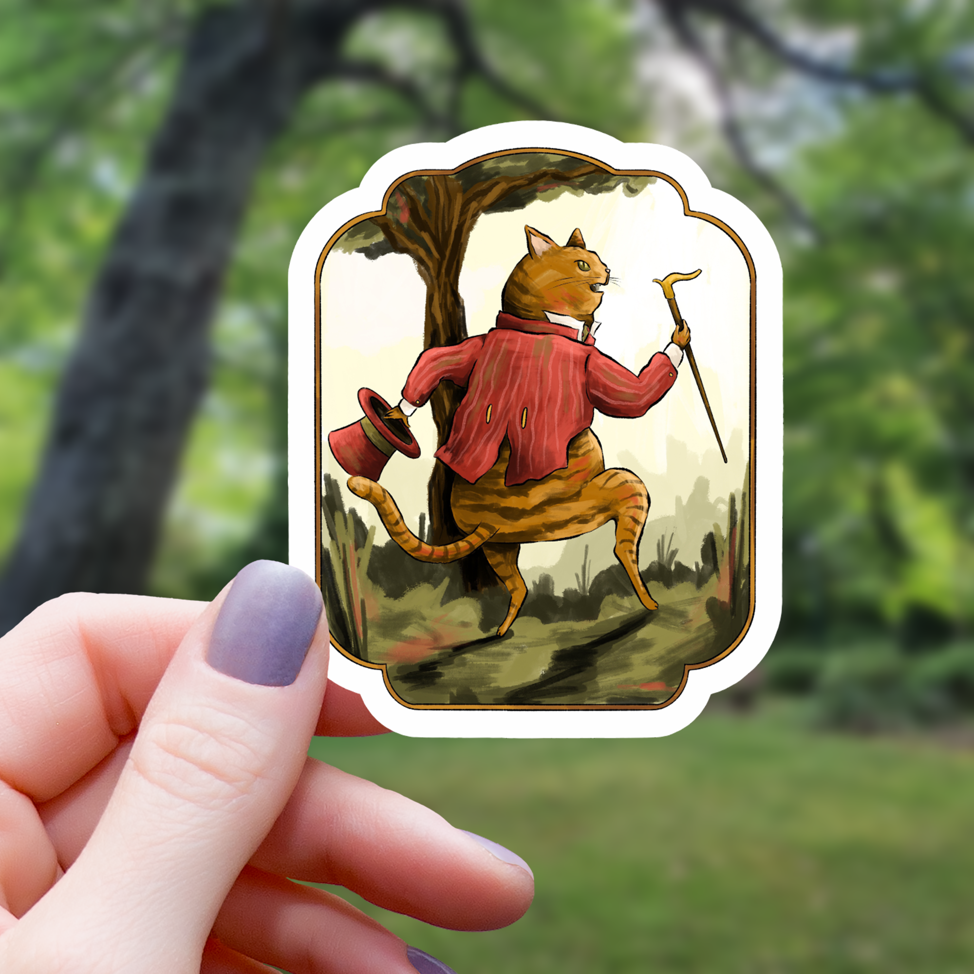 Mimic Gaming Co - Wholesale Sticker - Vintage Cat With Top Hat Sticker - 3"0