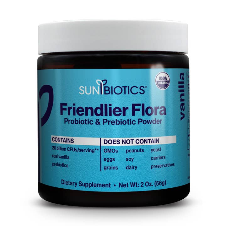 VÄNLIGARE FLORA - PROBIOTISKT & PREBIOTISKT PULVER - Vanilj för wholesale av Windy City Organics