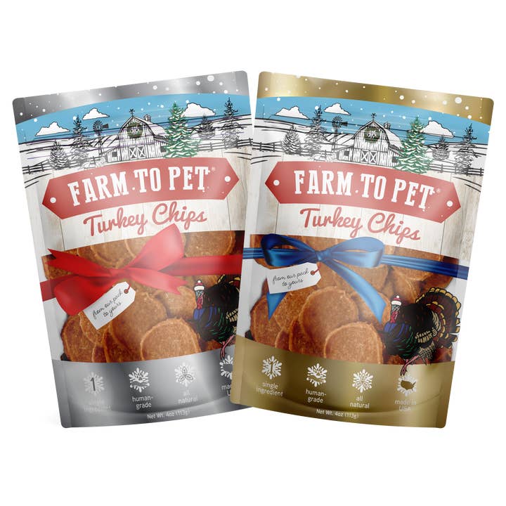 Farm to Pet - Wholesale Pet Treats - Dog - Holiday Turkey Chips Dog Treats (4 oz)