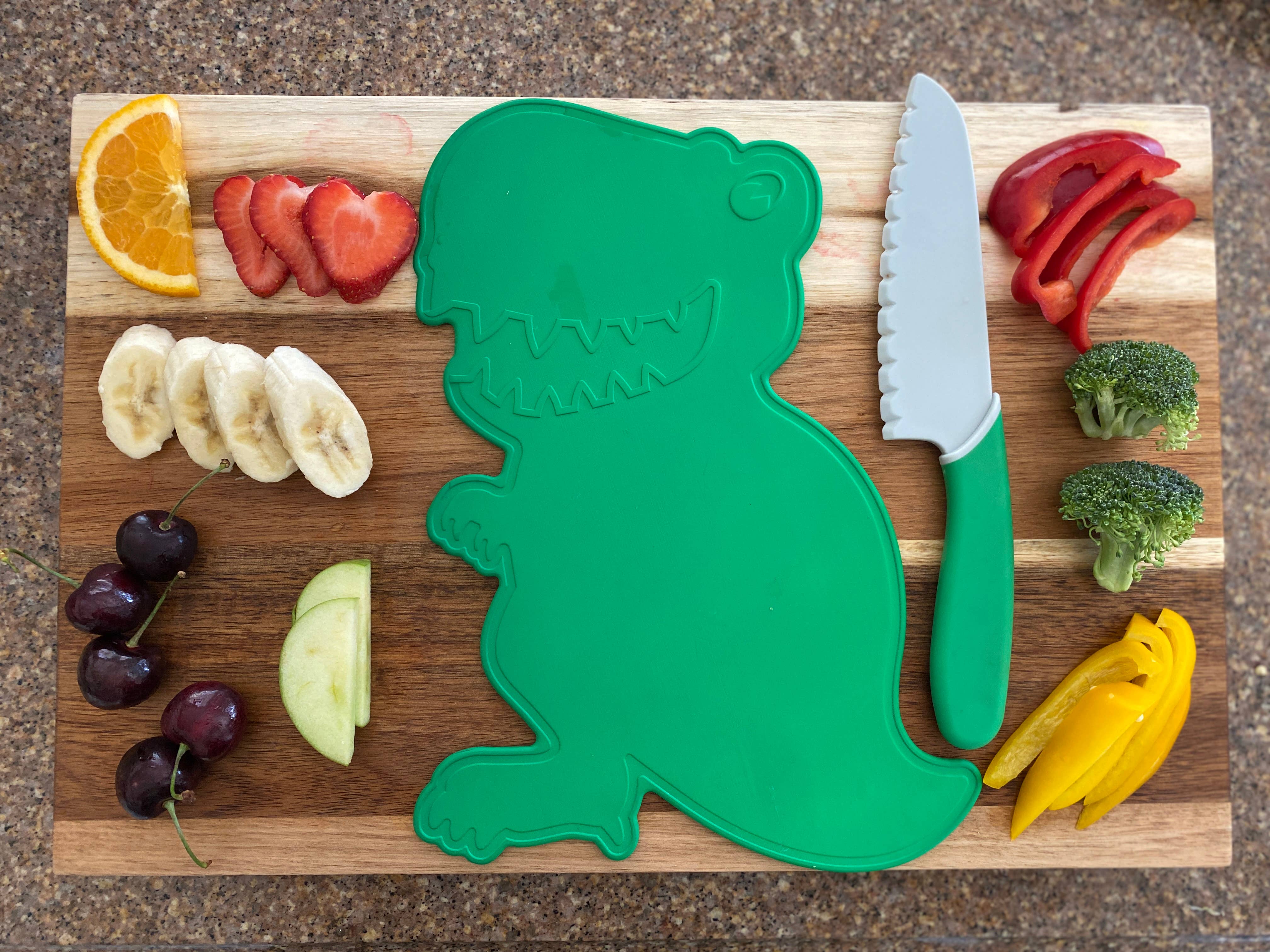 Handstand Kitchen - Wholesale Knife Set - Dinosaur Cutting Board and Kid-Safe Knife Set5
